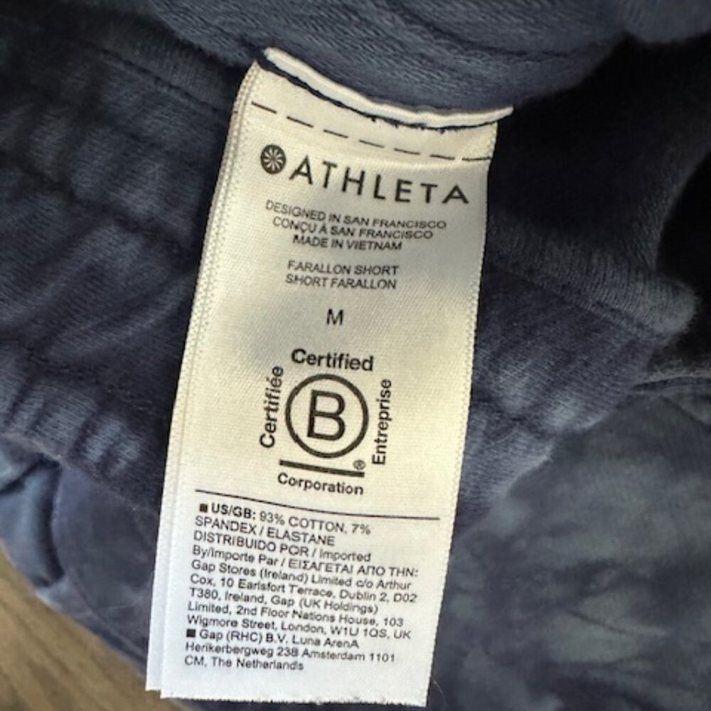 Athleta NWOT Farallon Knit Crustal Blue Tie Dye Drawstring Waist Short - Picture 8 of 16